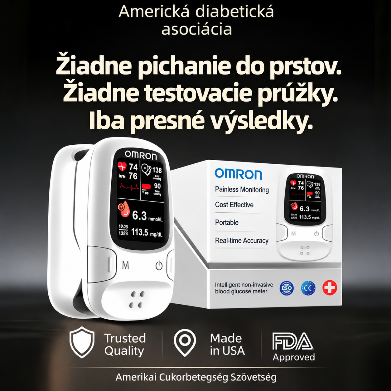 Spoločnosť Omron™ predstavuje novo uvedený neinvazívny inteligentný glukomer na meranie hladiny glukózy v krvi 🔥Vyrobený v USA🔥