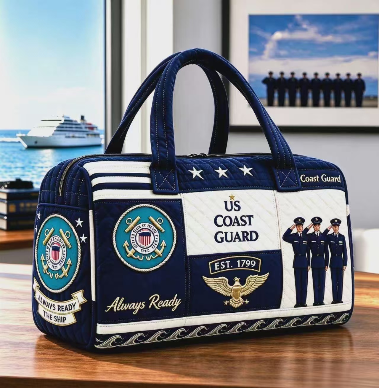 👜100% Handmade US Military Heritage Quilted Duffel Bag