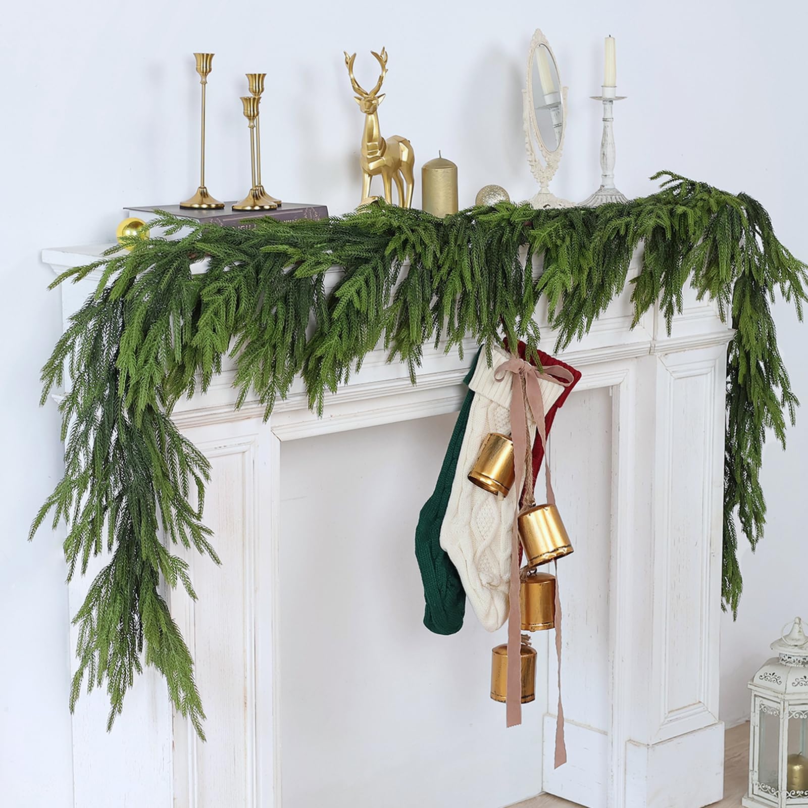 ✨Natural Christmas Greenery - Real Touch Norfolk Pine Garland