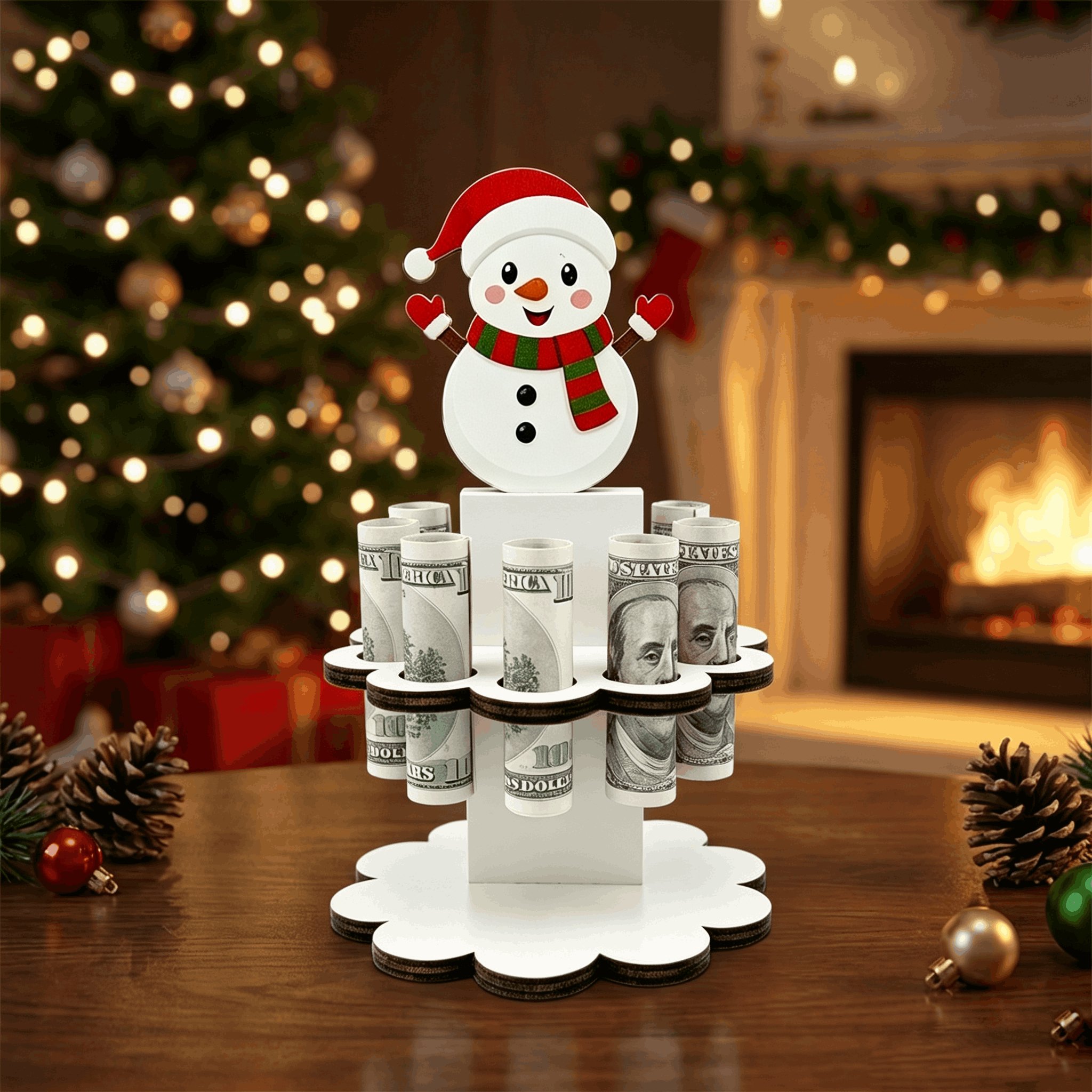 🎅2026 Super Value Set🎄Christmas Wooden Money Holder Stand💸