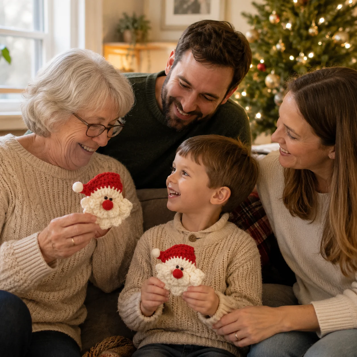 🎅 100% Handmade Crochet Santa Ornament(Ethan Carter Handmade®) - The Best Christmas Gift