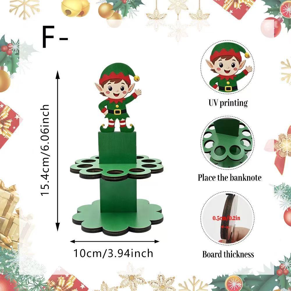 🎅2026 Super Value Set✨Wooden Christmas Money Holder Stand, Double-Layer Sturdy Tabletop Decor, Cash Gift for Christmas Birthdays Holidays