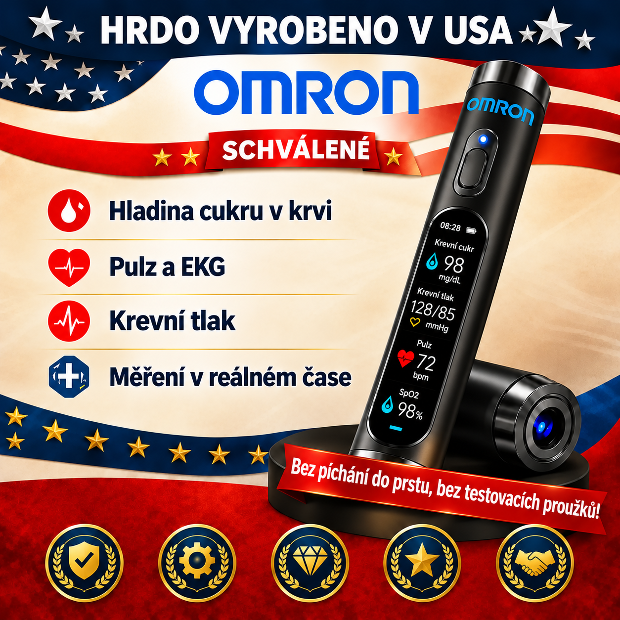 🚀 Průlom od Omron Healthcare pro rok 2027 🔥 Nejnovější neinvazivní chytré zařízení pro monitorování hladiny glukózy v krvi – s přesností 99,9 %.