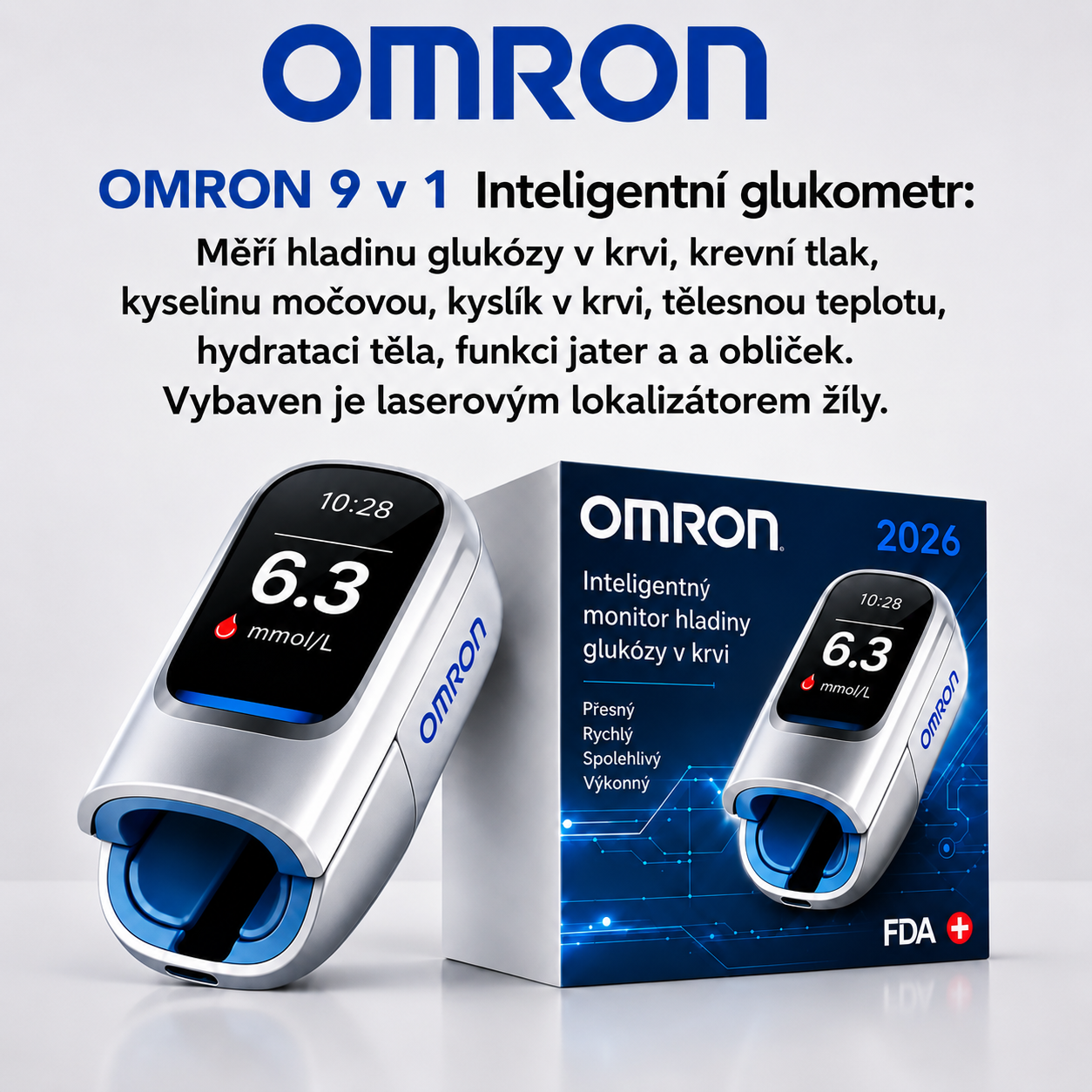 🔥 Konec jehel a bolesti! | Neinvazivní glukometr Omron™ – jednoduché a přesné měření hladiny cukru v krvi, ať jste kdekoli 🔥