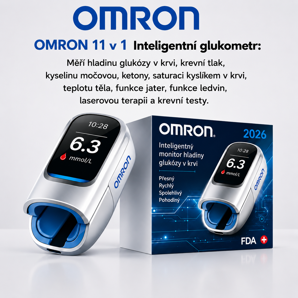 🔥 Konec jehel a bolesti! | Neinvazivní glukometr Omron™ – jednoduché a přesné měření hladiny cukru v krvi, ať jste kdekoli 🔥