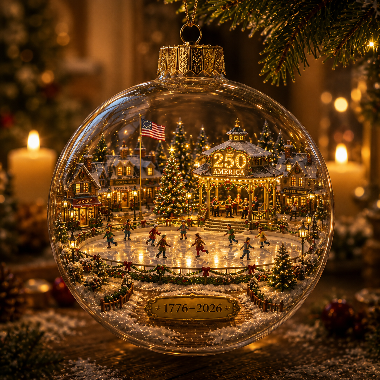 🔥 Limited-Time 70% OFF – 🇺🇸✨ America 250th Anniversary Light-Up Christmas Globe Ornament | 1776–2026 Commemorative Holiday Collection 🎄