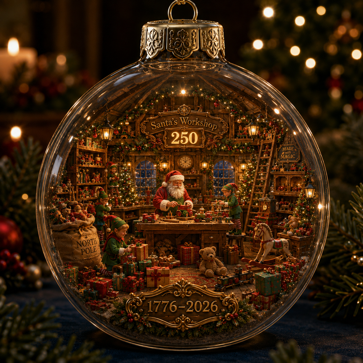 🔥 Limited-Time 70% OFF – 🇺🇸✨ America 250th Anniversary Light-Up Christmas Globe Ornament | 1776–2026 Commemorative Holiday Collection 🎄