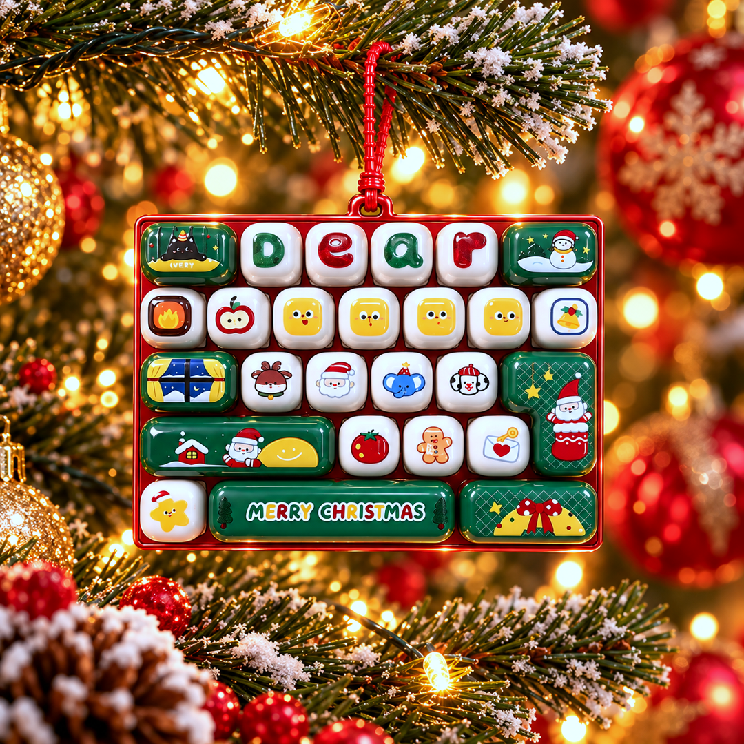 🔥Last 75pcs🎄 Christmas Clicky Keyboard Fidget Toy -Satisfying Clicks & Christmas Tree Ornament 🎁