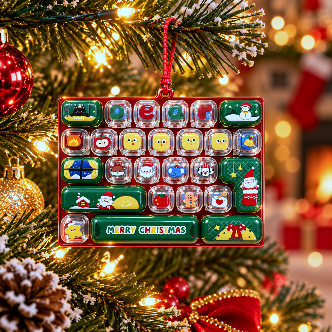 🔥Last 75pcs🎄 Christmas Clicky Keyboard Fidget Toy -Satisfying Clicks & Christmas Tree Ornament 🎁
