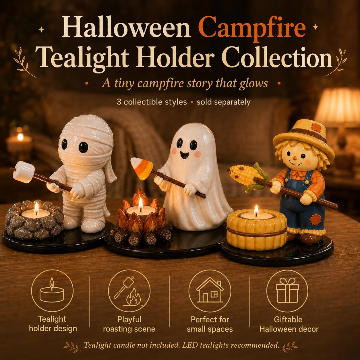 🔥LAST DAY 70% OFF💥Halloween Campfire Tealight Holder