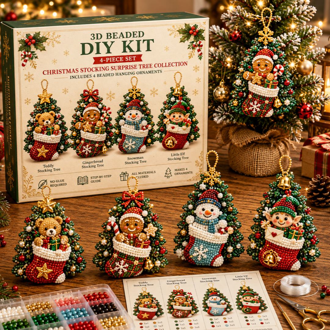 🎄 3D Beaded Christmas Tree Ornament DIY Kit