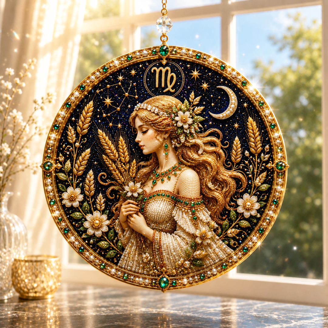 🔥Limited time 70% OFF - ♈🌙12 Zodiac Signs Pearl Art Kit - Sparkling DIY Window Ornament