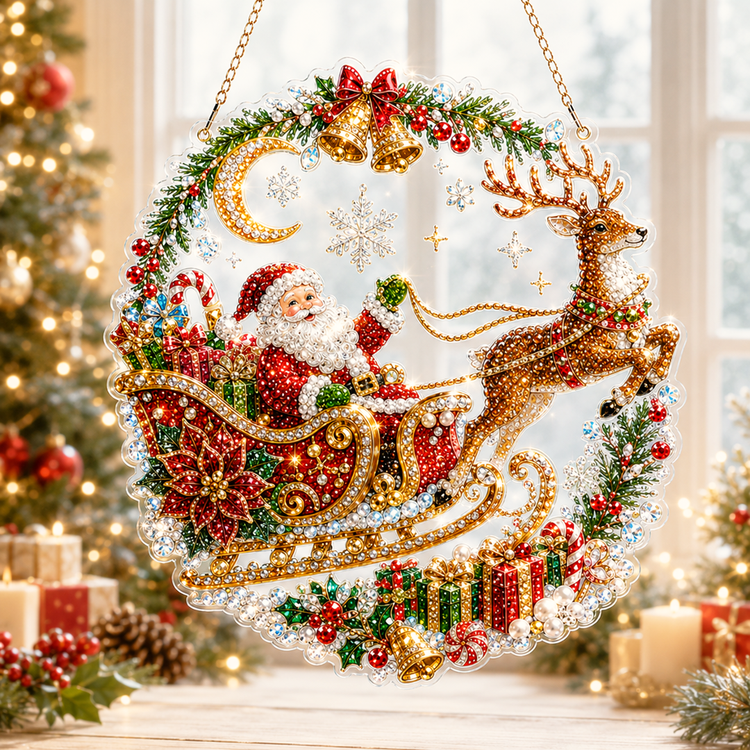 🧘Relaxing & Beginner-Friendly -💎Christmas Diamond Art Hanging Ornament Kit (❤Same as the Vedio)