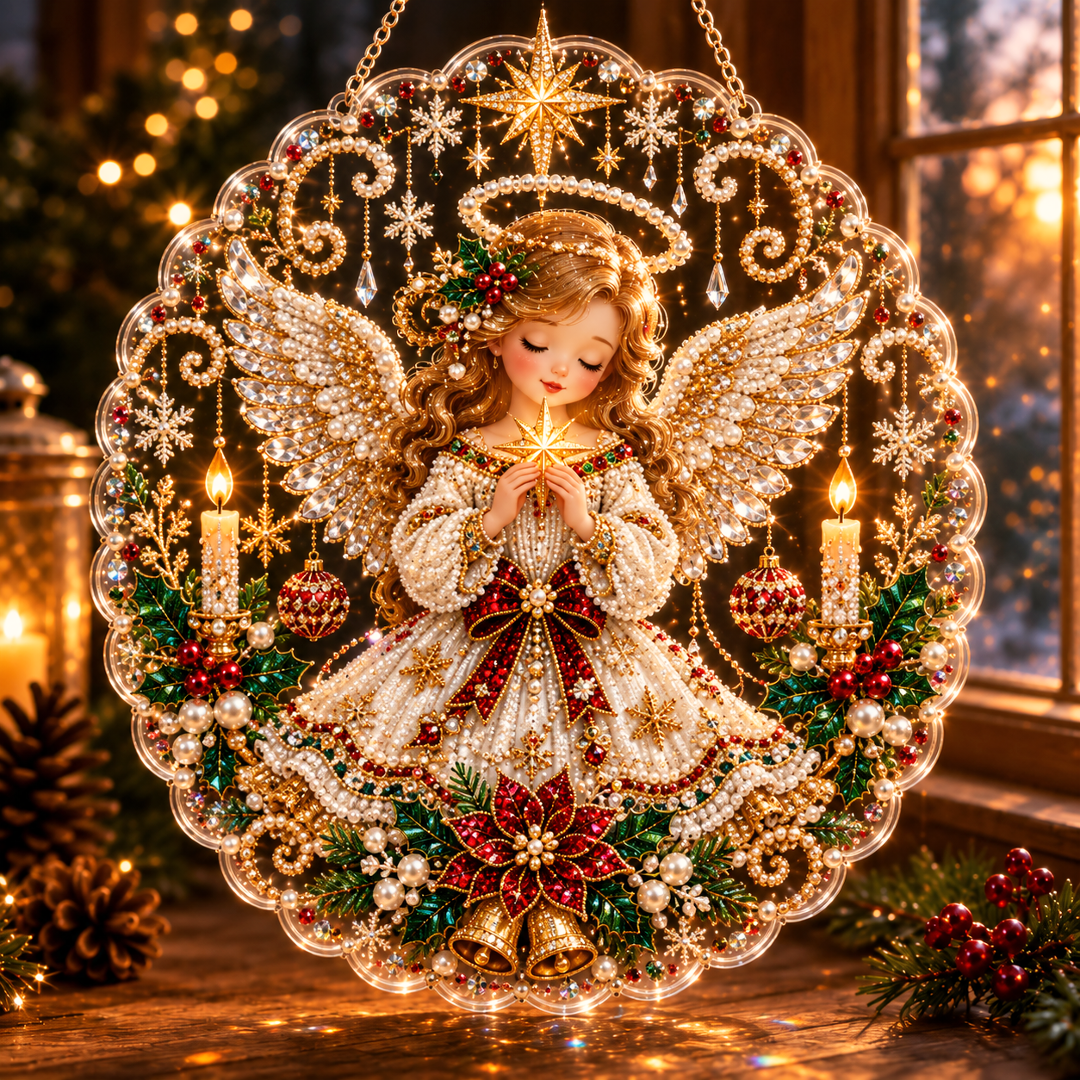 🔥Limited time 70% OFF - 🎅✨Christmas Pearl Diamond Art Hanging Ornament Kit - Sparkling DIY Window Ornament