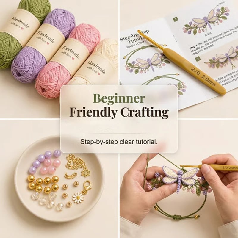 ⏳ Last Day 70% OFF –🌸Nature-Inspired DIY Crochet Bracelet Kit