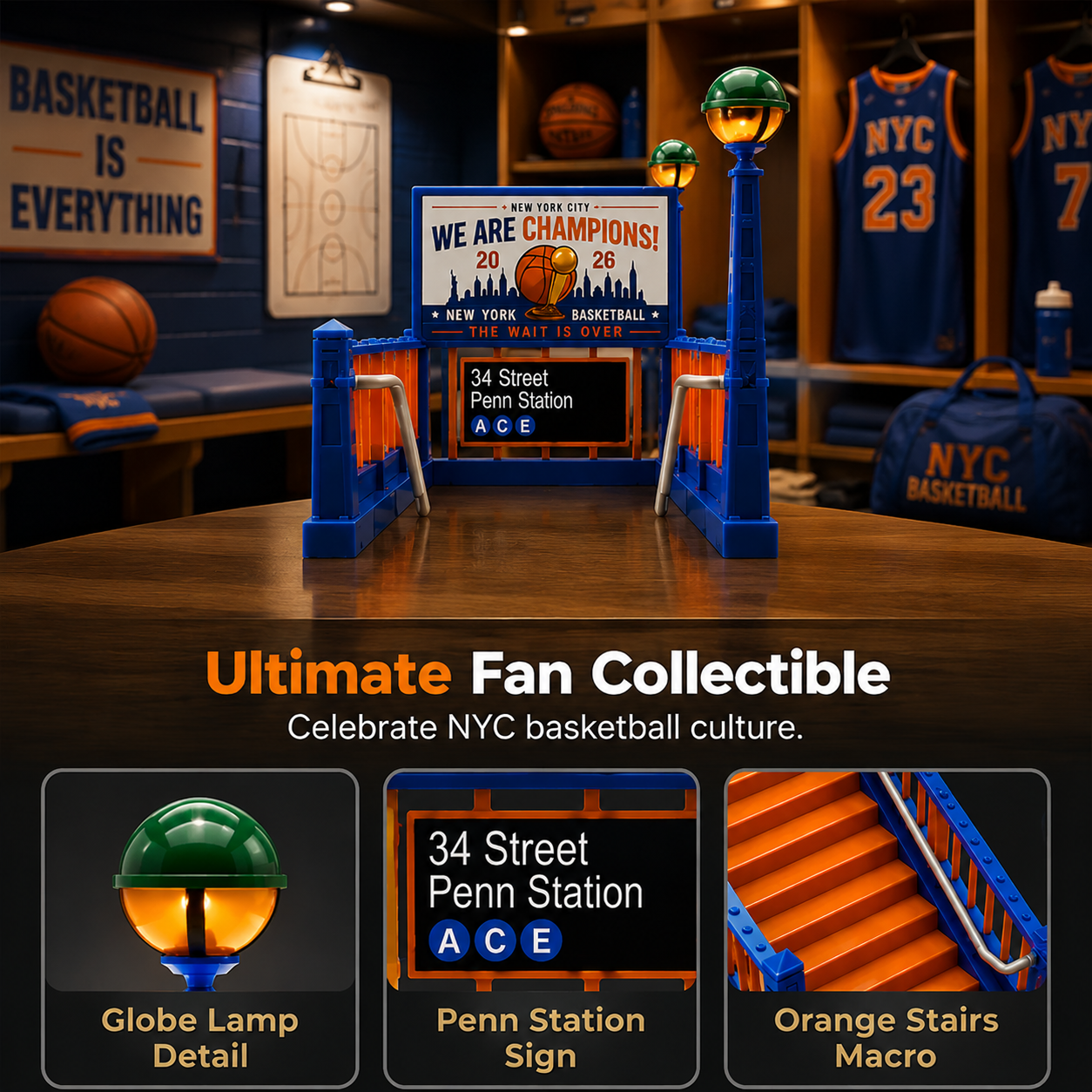 🏀🚇New York City Basketball Theme Subway Model Decor