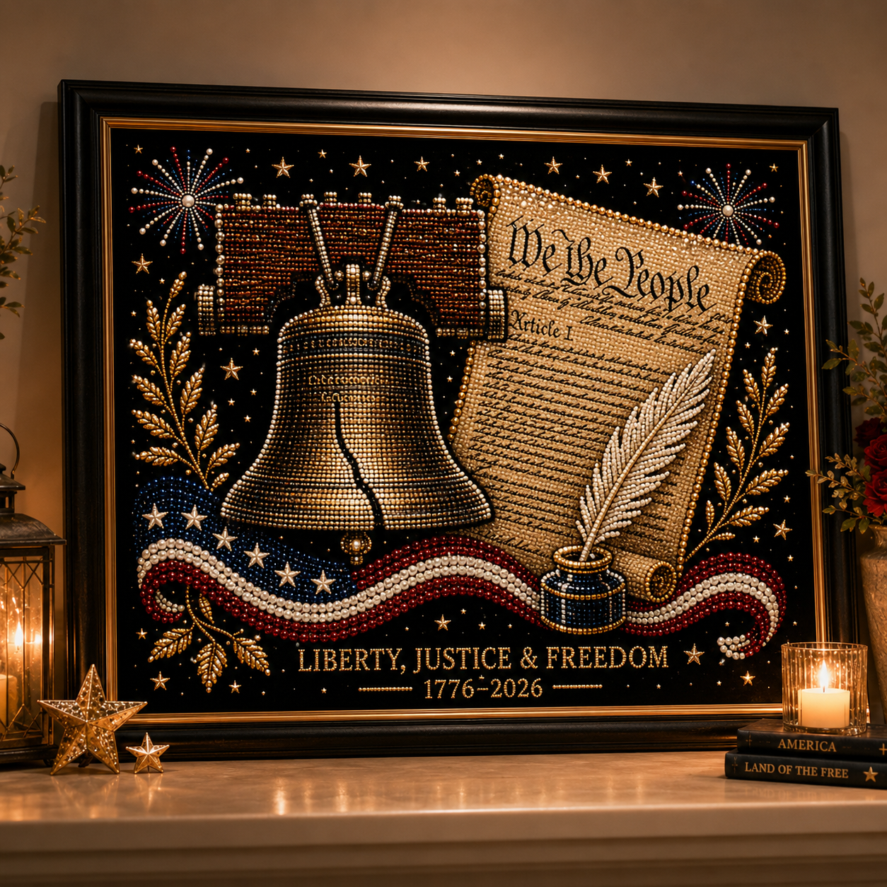 🔥Limited time 70% OFF - 🦅America 250th Anniversary Pearl Art Kit – Stars & Stripes Skyline Limited Edition