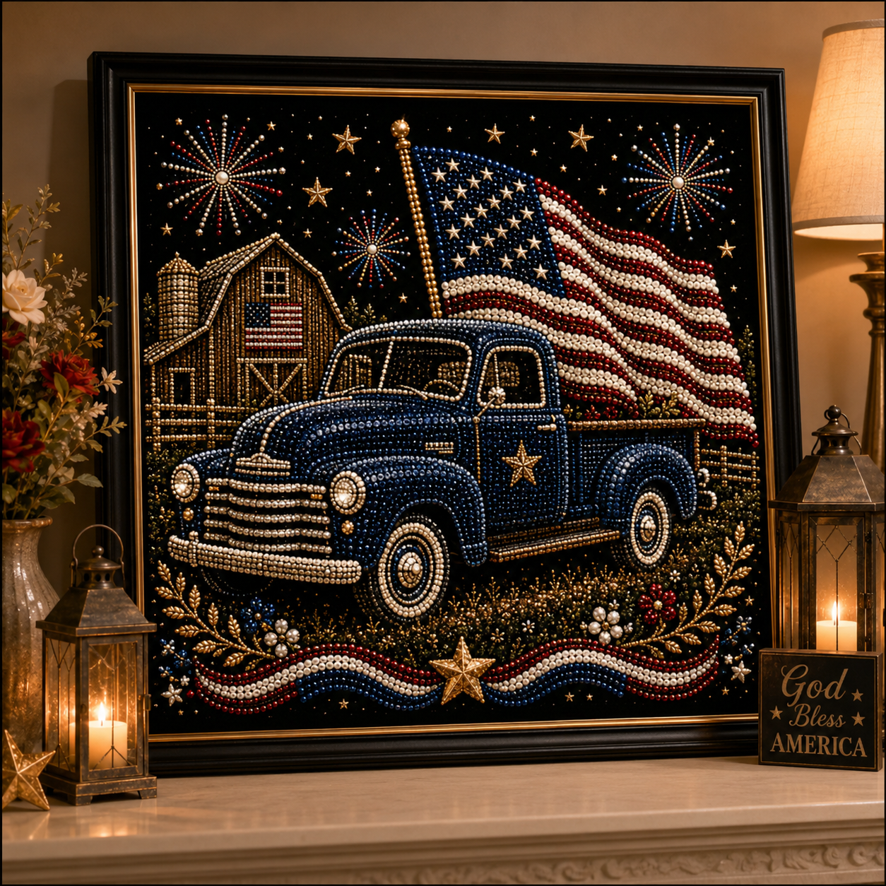 🔥Limited time 70% OFF - 🦅America 250th Anniversary Pearl Art Kit – Stars & Stripes Skyline Limited Edition