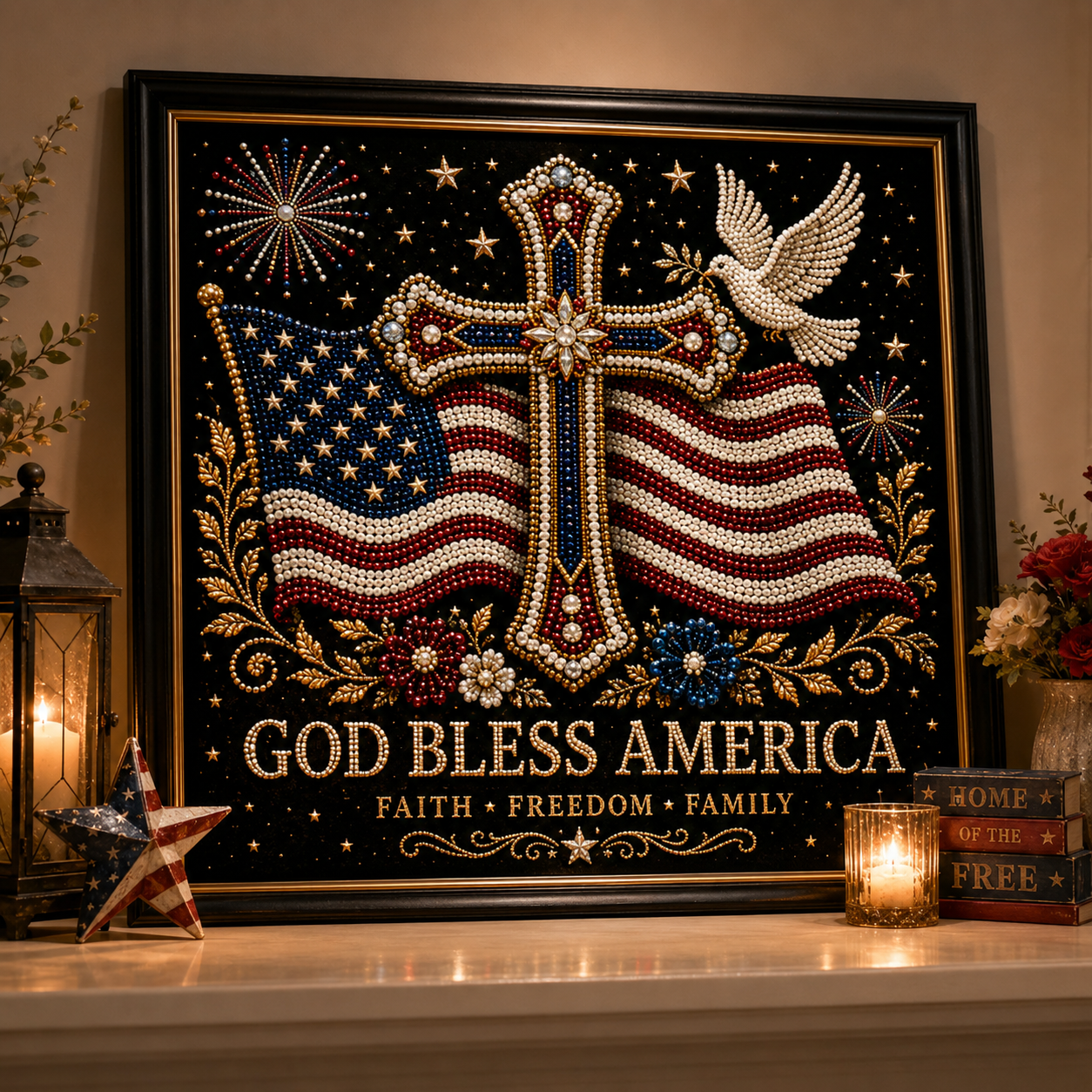 🔥Limited time 70% OFF - 🦅America 250th Anniversary Pearl Art Kit – Stars & Stripes Skyline Limited Edition