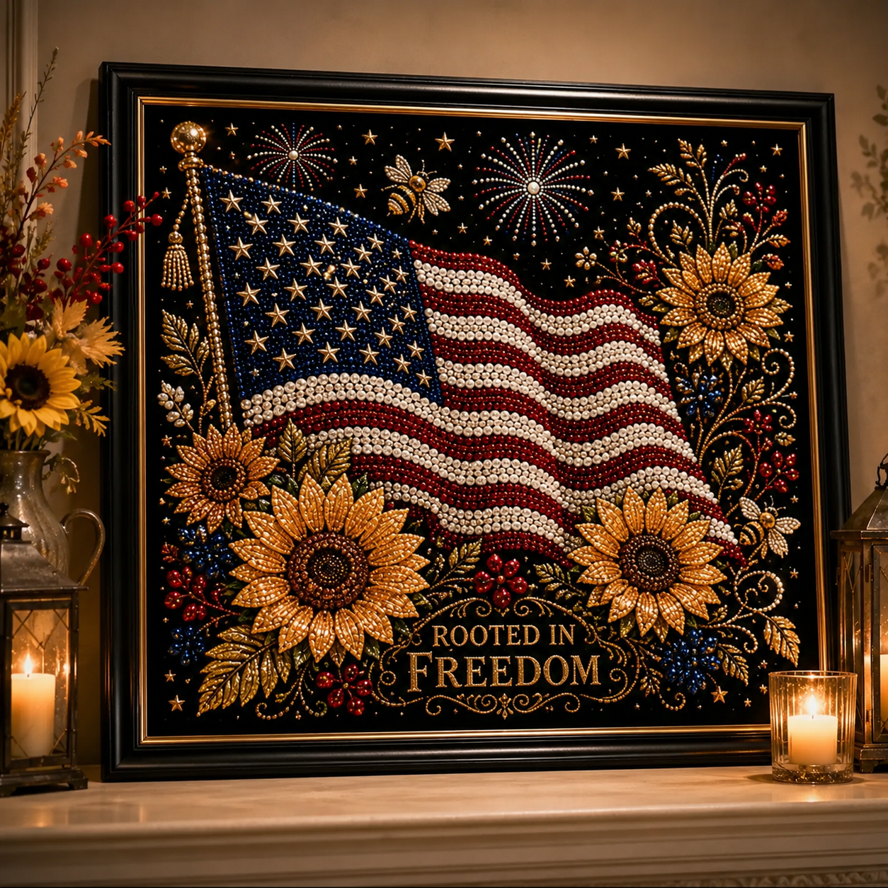 🔥Limited time 70% OFF - 🦅America 250th Anniversary Pearl Art Kit – Stars & Stripes Skyline Limited Edition
