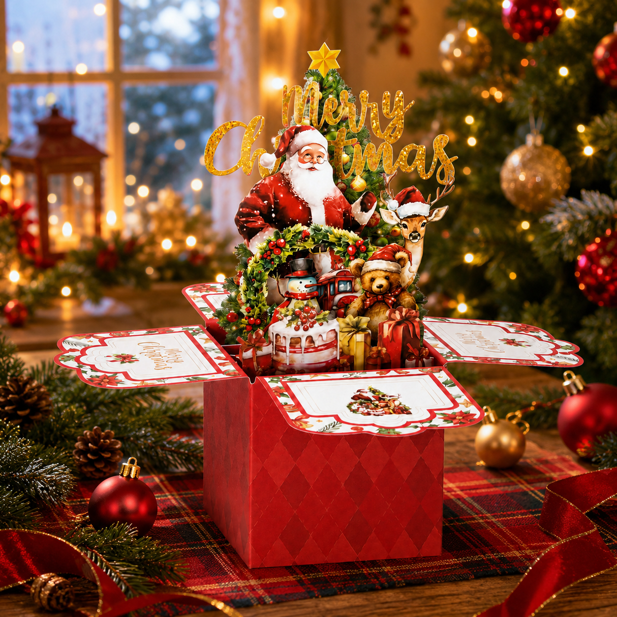 🔥 70% OFF - 3D Christmas Surprise Pop-Up Gift Box Card 🎅🎄