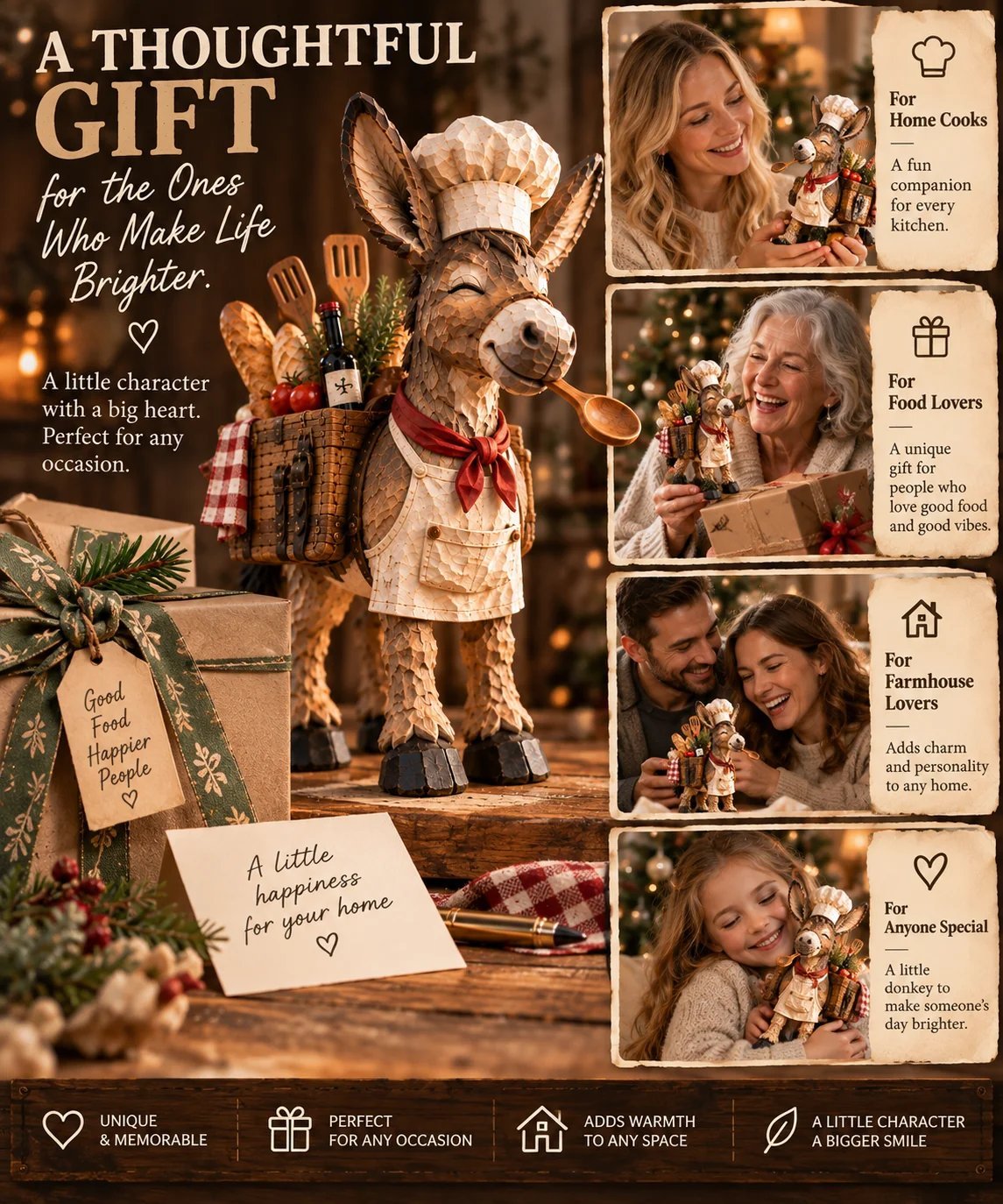 Donkey figurine styled on a kitchen shelf