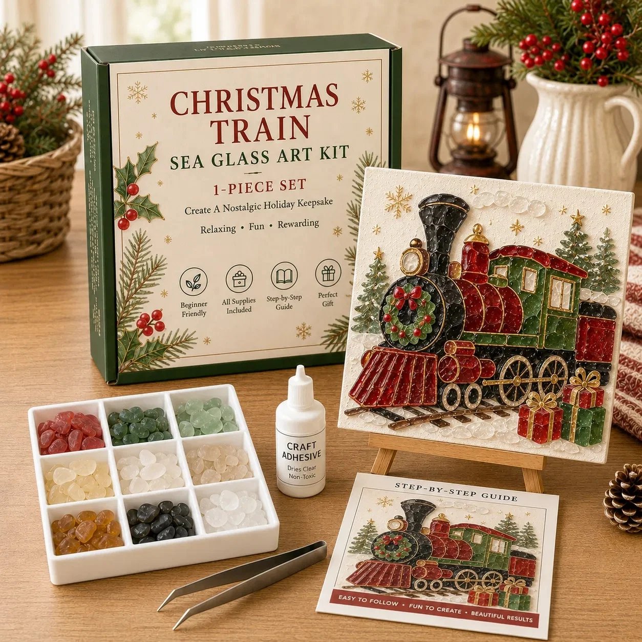🔥Limited time 70% OFF -🎄 Christmas Sea Glass Art Kit