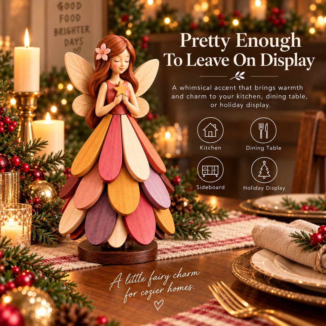 🔥 Last Day 70% OFF-🧚 Fairy Bloom Trivet – Folding Fairy Décor & Heat-Resistant Table Protector