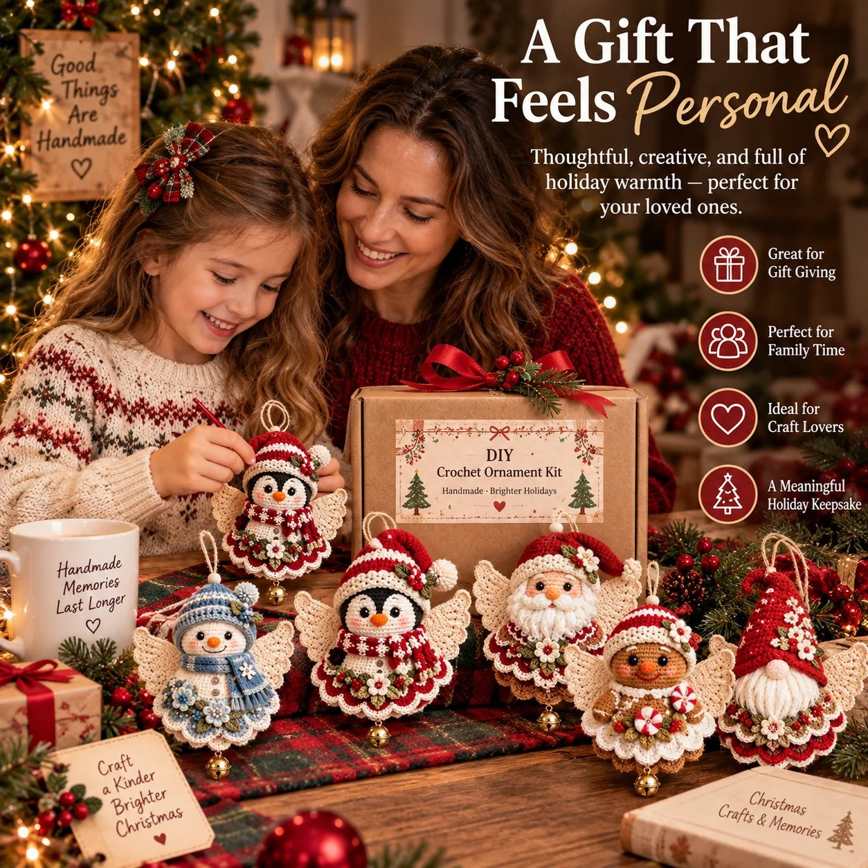 🔥LAST DAY 70% OFF - 🎄DIY Crochet Christmas Angel Ornament Kit – Make, Hang & Treasure✨
