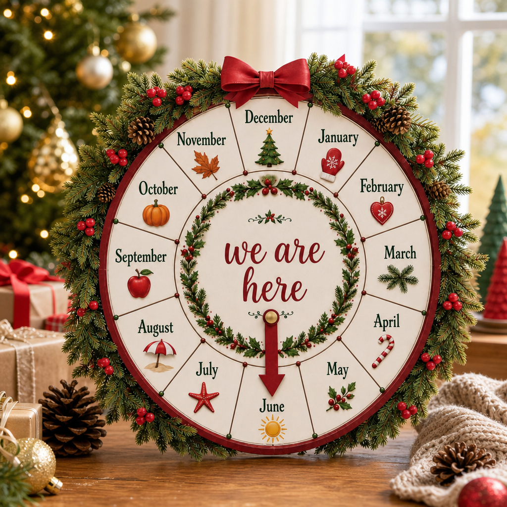 🔥Limited Edition - ✨Christmas Countdown Wooden Month Wheel