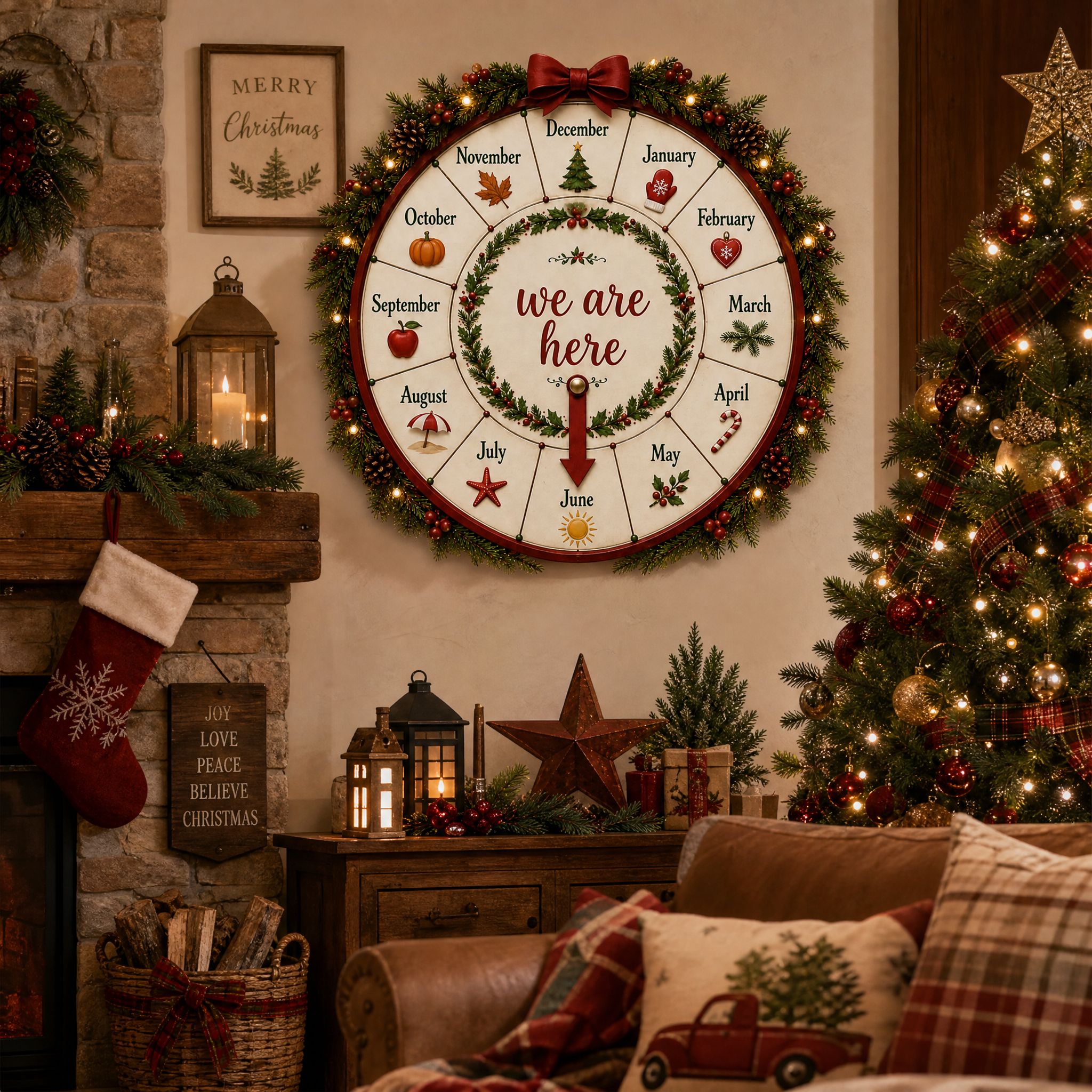 🔥Limited Edition - ✨Christmas Countdown Wooden Month Wheel