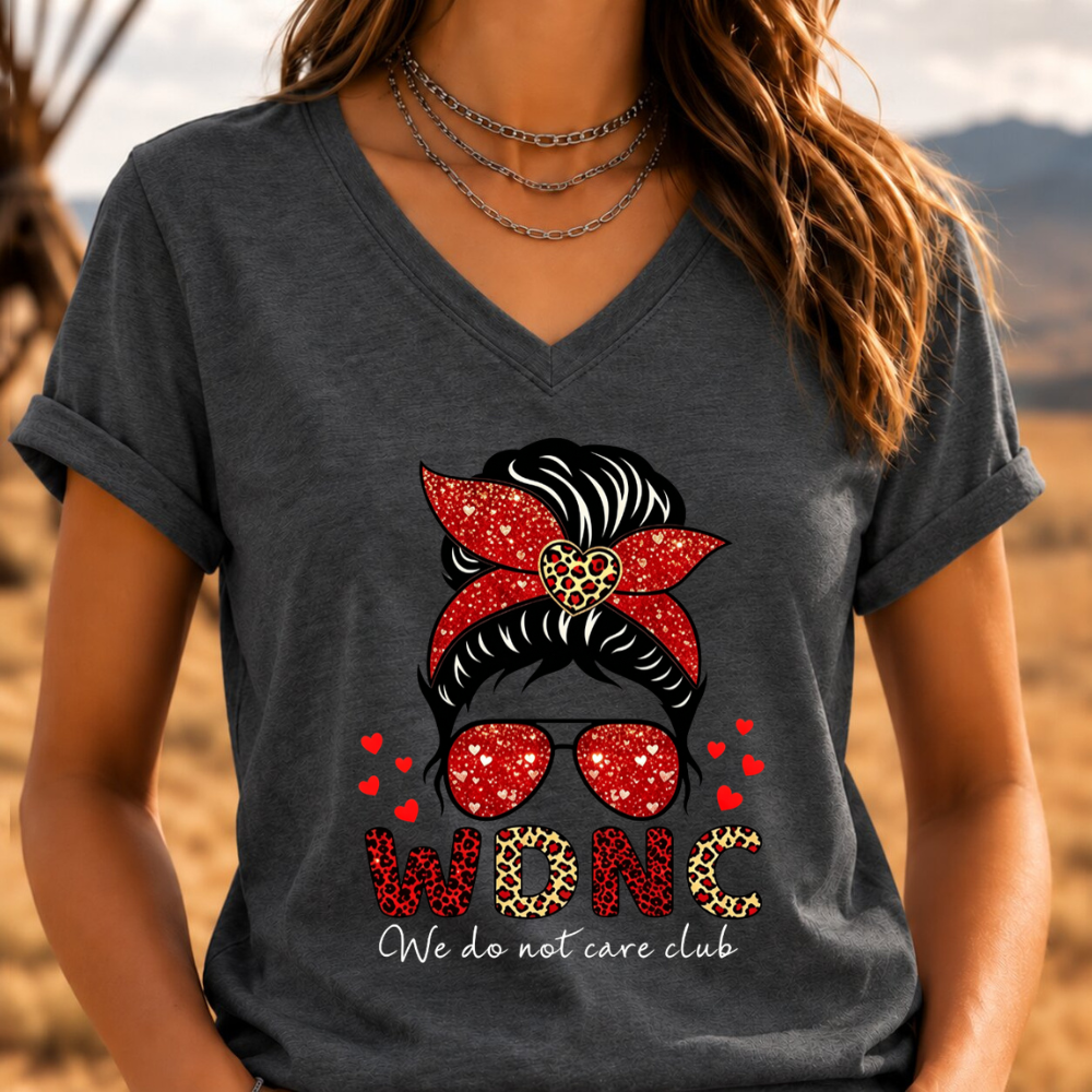 We Do Not Care Club V-neck shirts