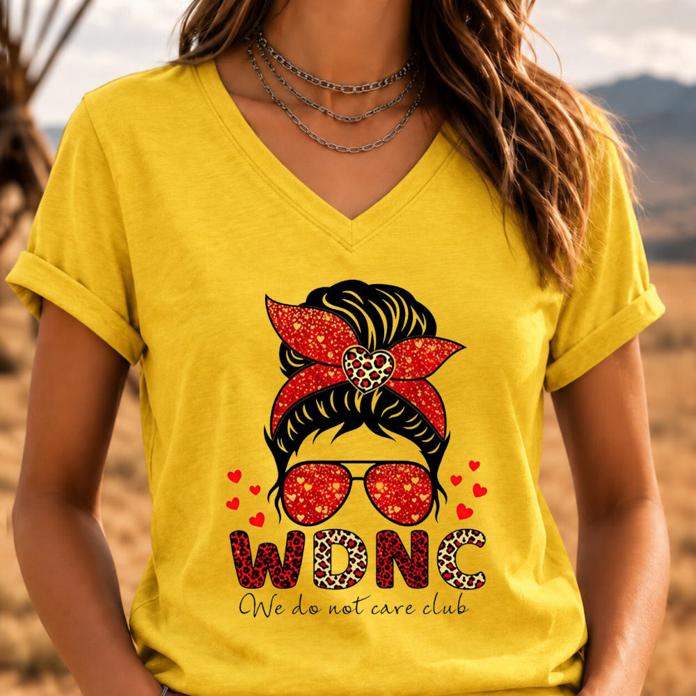 We Do Not Care Club V-neck shirts