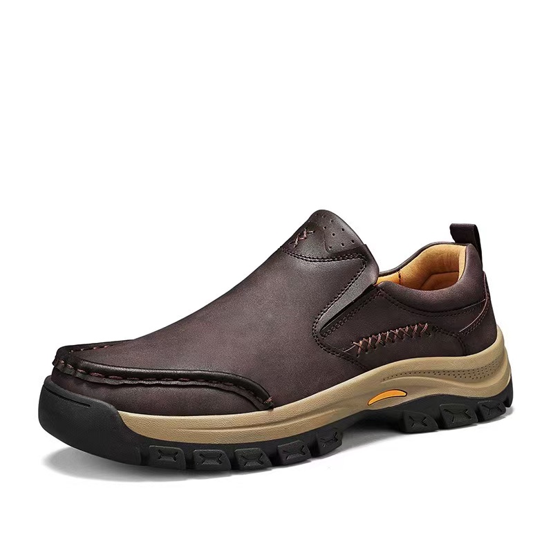 mens genuine leather orthopedic walking shoes 