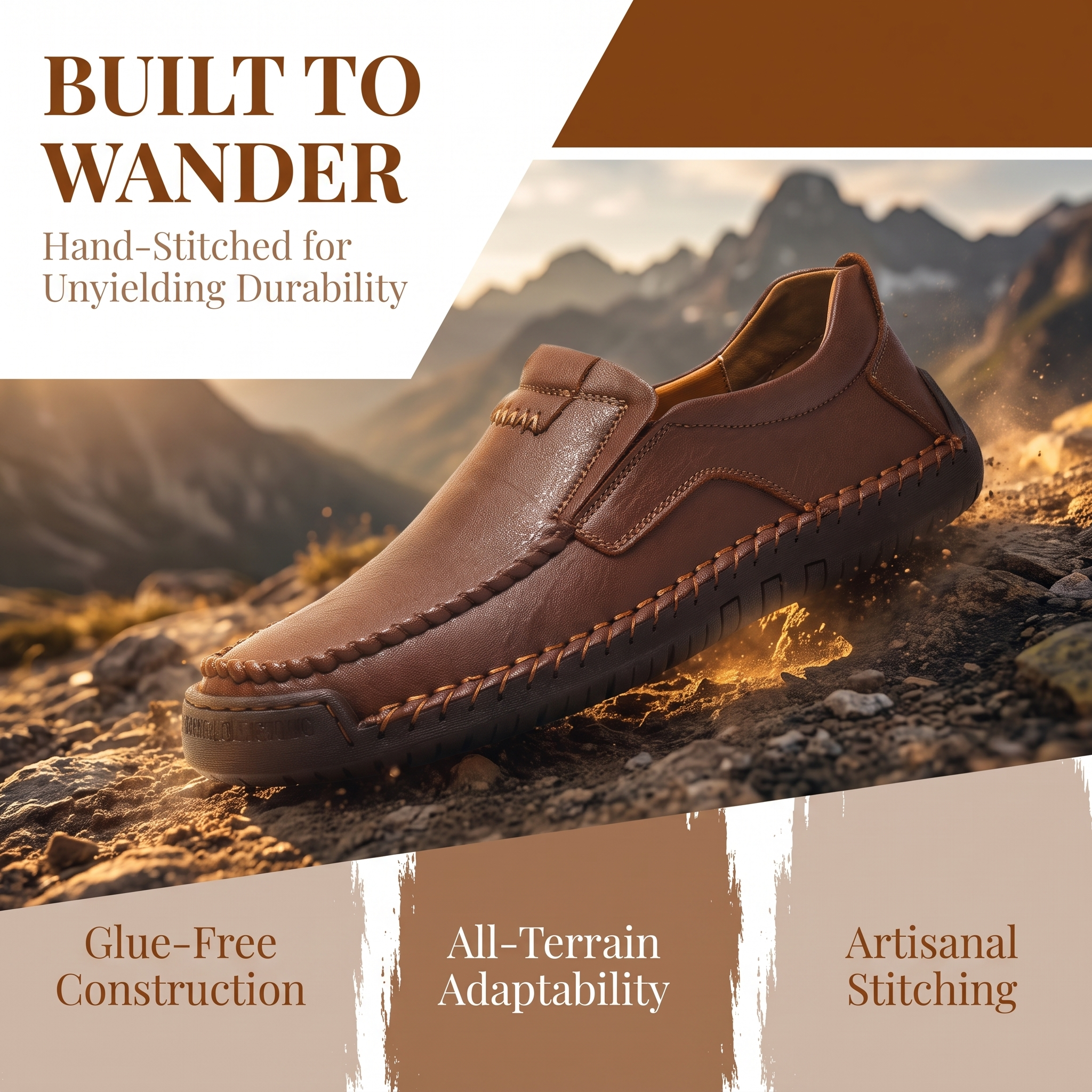 TREADVALE®Men's Leather Loafers – Slip-On, Orthopedic Arch Support