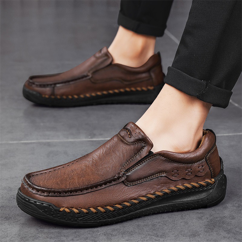 GARB Men's Orthotic Slip-On Loafers – Handcrafted Leather, Wide Toe Box & Arch Support