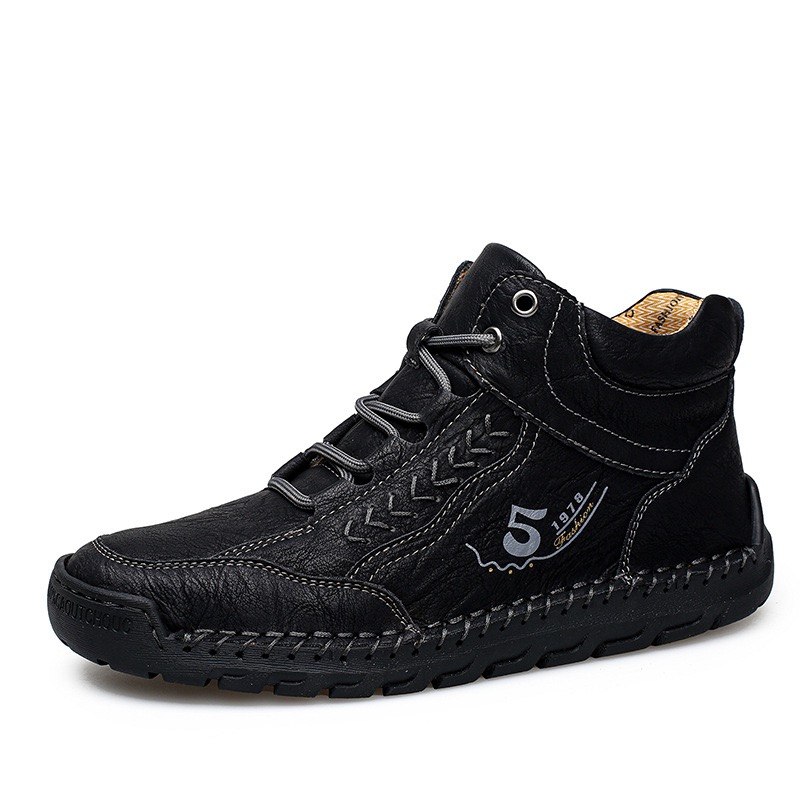 mens genuine leather orthopedic boots