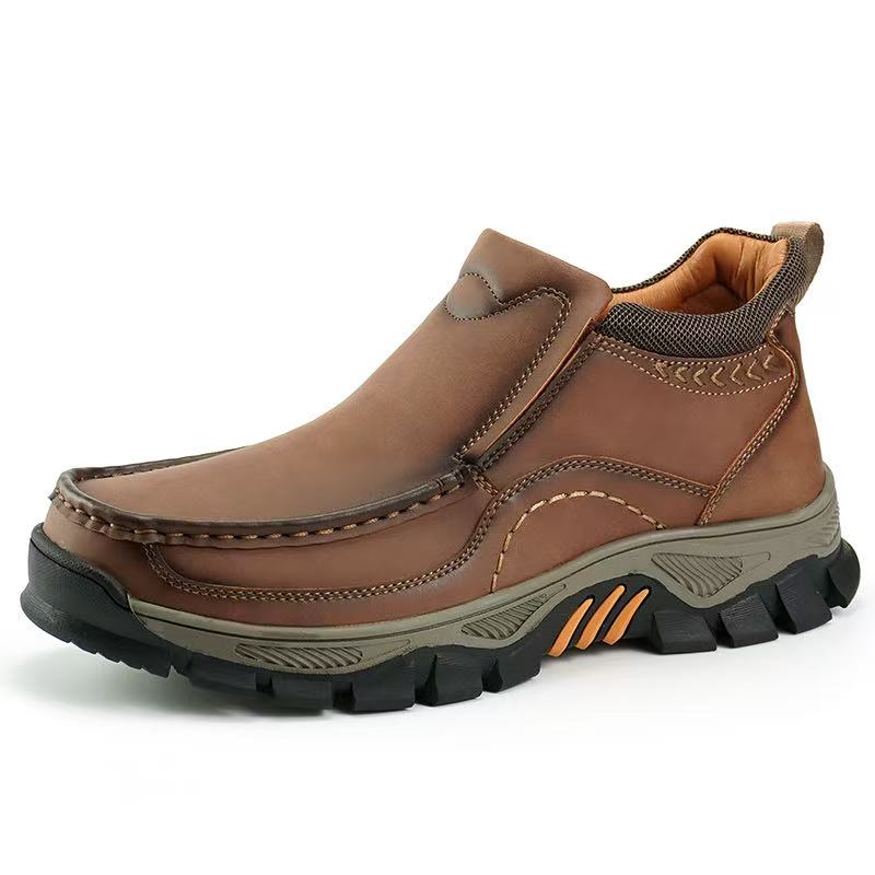 PEAKER Men's Hand‑Stitched Rugged Traction Casual Leather Boot