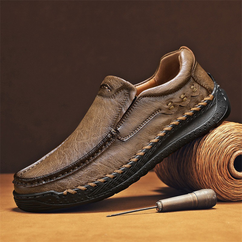 GARB Men's Orthotic Slip-On Loafers – Handcrafted Leather, Wide Toe Box & Arch Support
