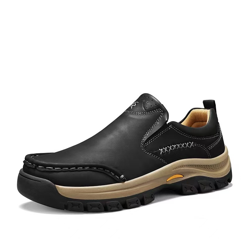mens genuine leather orthopedic walking shoes 