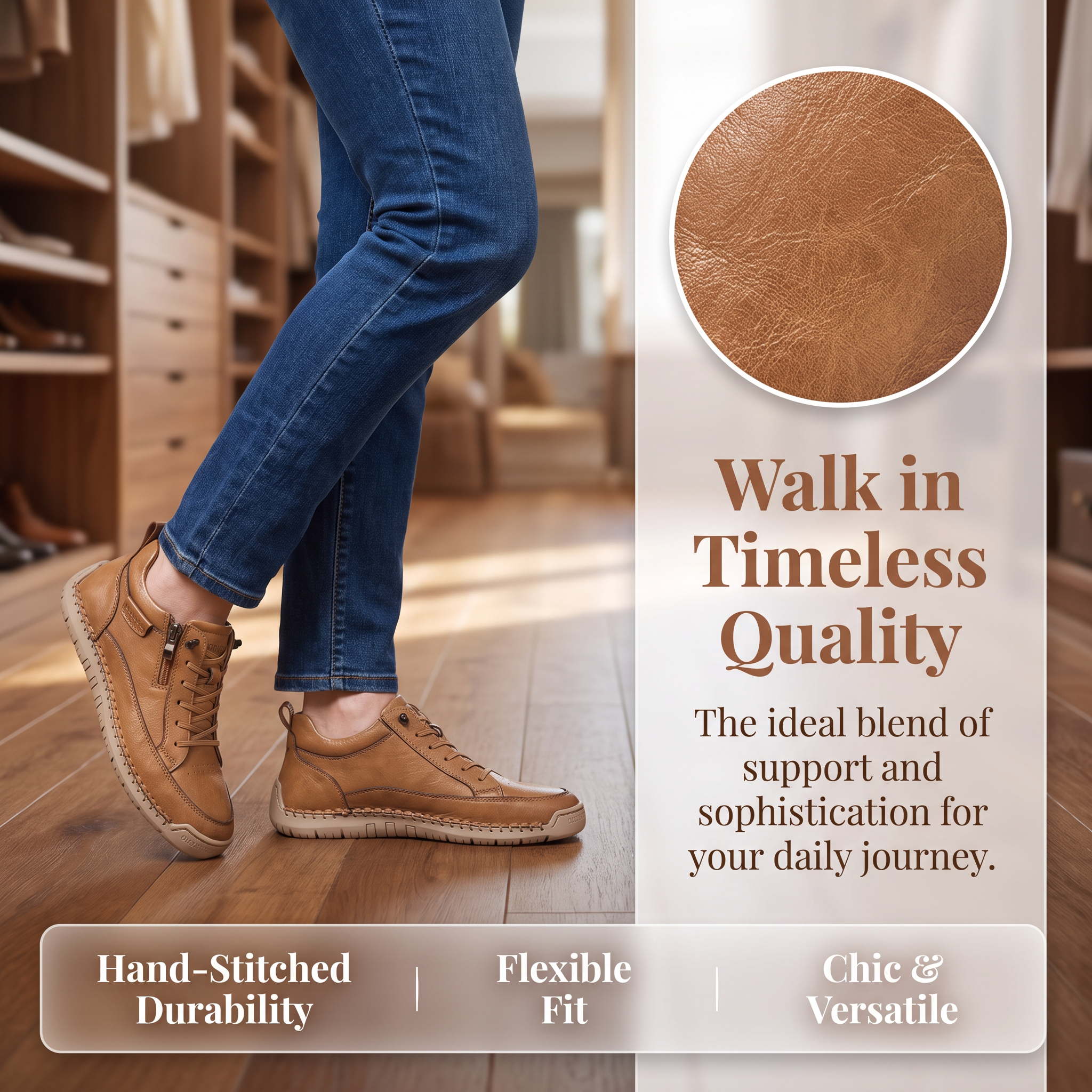 ⏰Last Day!45% OFF 🔥 PEAKER®Women's Handmade Genuine Leather Orthopedic Zipper Boots