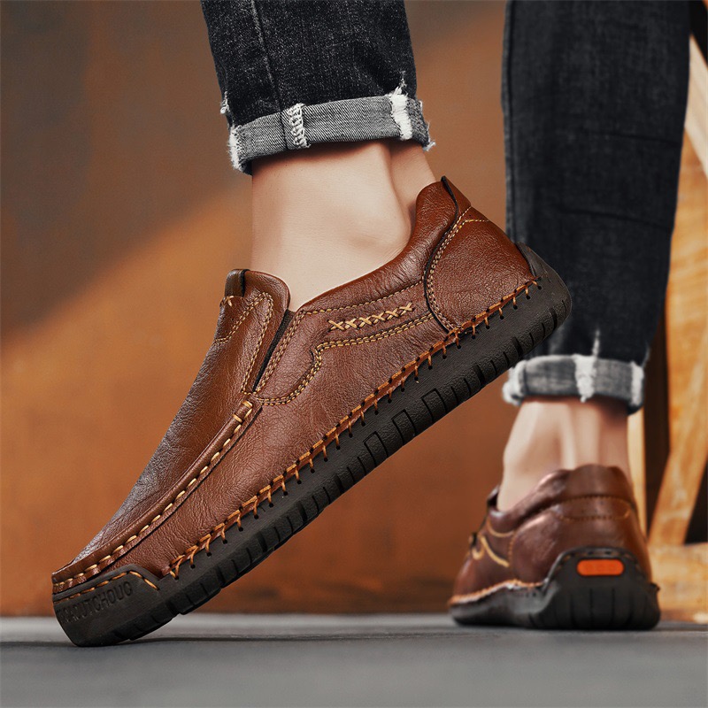 TREADVALE®Men's Handmade Cowhide No-glue Orthopedic Loafers