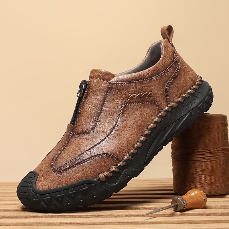 mens handmade genuine leather orthopedic shoes 