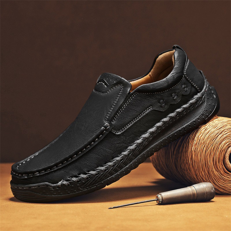 GARB Men's Orthotic Slip-On Loafers – Handcrafted Leather, Wide Toe Box & Arch Support