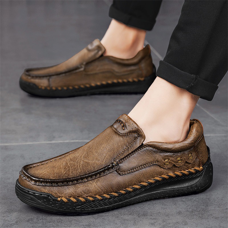 GARB Men's Orthotic Slip-On Loafers – Handcrafted Leather, Wide Toe Box & Arch Support