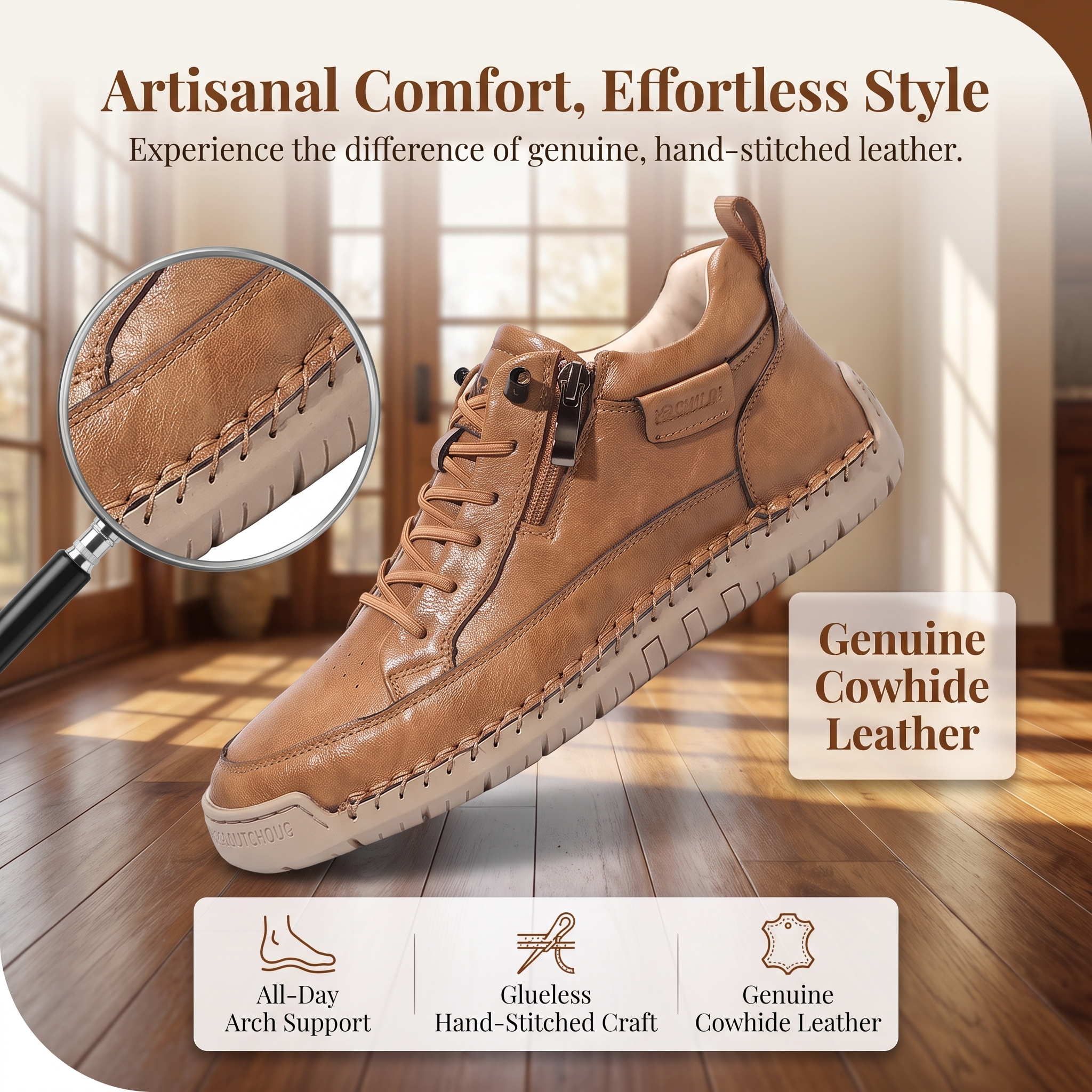 ⏰Last Day!45% OFF 🔥 PEAKER®Women's Handmade Genuine Leather Orthopedic Zipper Boots