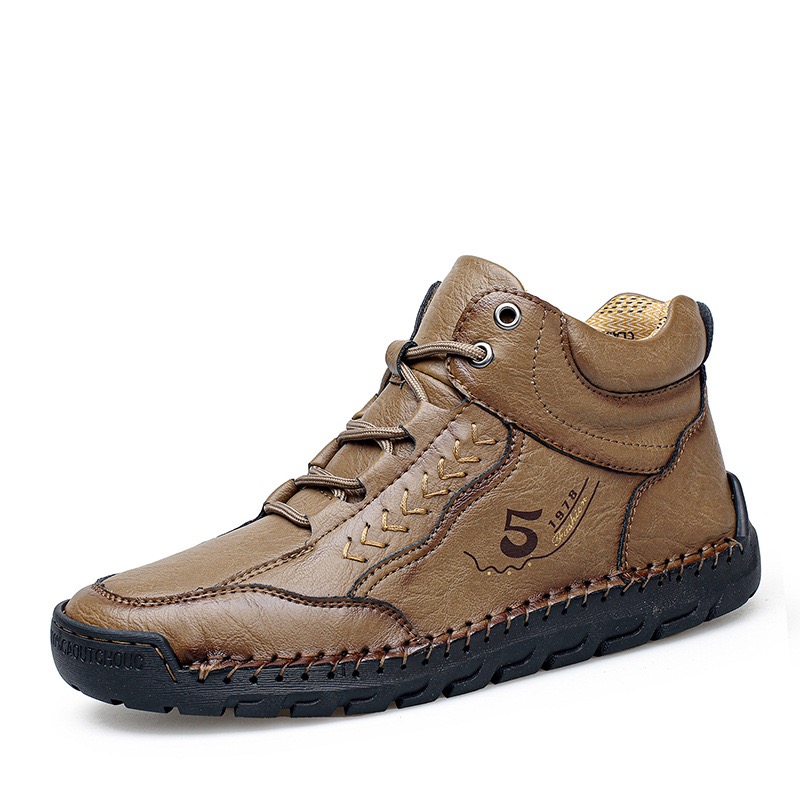 mens genuine leather orthopedic boots