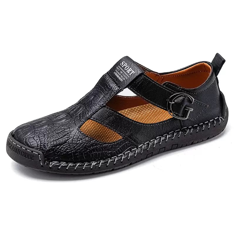 ⏰Last Day! 45% OFF  🔥MANTRAFF®Men's Handmade Genuine Leather Breathable Orthopedic Slip-on Sandals