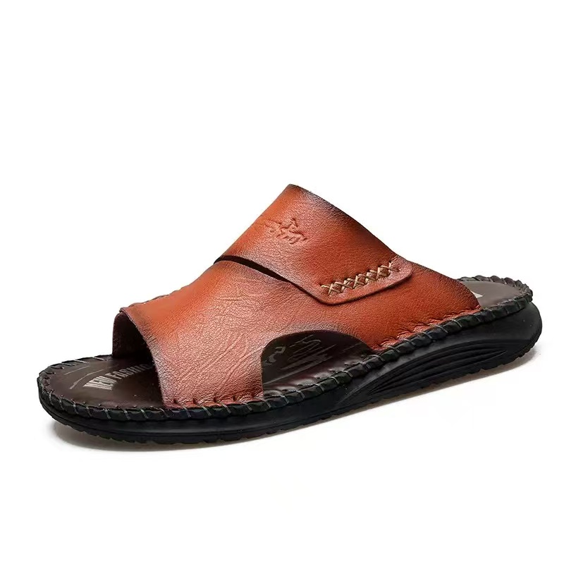 ⏰Last Day! 45% OFF  🔥MANTRAFF®Men's Handmade Genuine Leather Breathable Orthopedic Slip-on Sandals