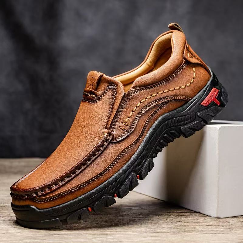 mantraff men handmade genuine leather orthopedic walking shoes